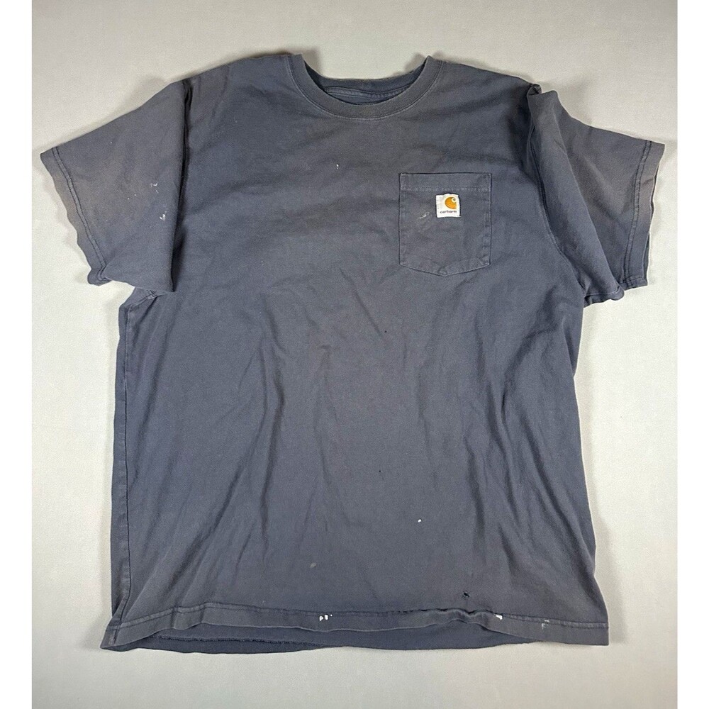 Carhartt Loose Fit Pocket Logo Crew Neck T-Shirt Gray Mens XL Short Sleeve
